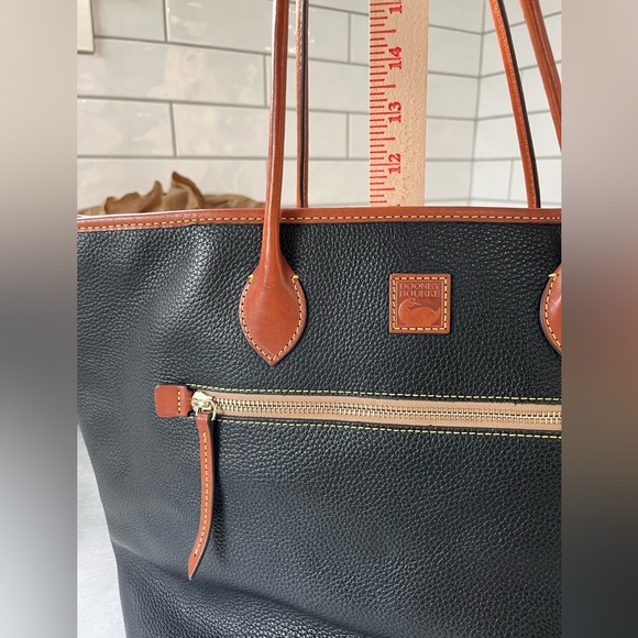 Dooney & Bourke Black and Tan Pebble Tote - Picture 3 of 16